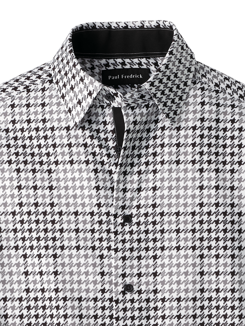 Alternate Image of Polyester/spandex Houndstooth Casual Shirt-5