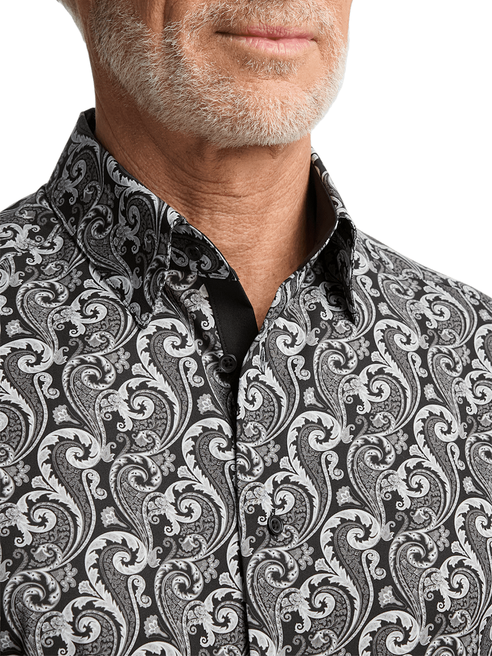 Alternate Image of Polyester/spandex Paisley Casual Shirt-2