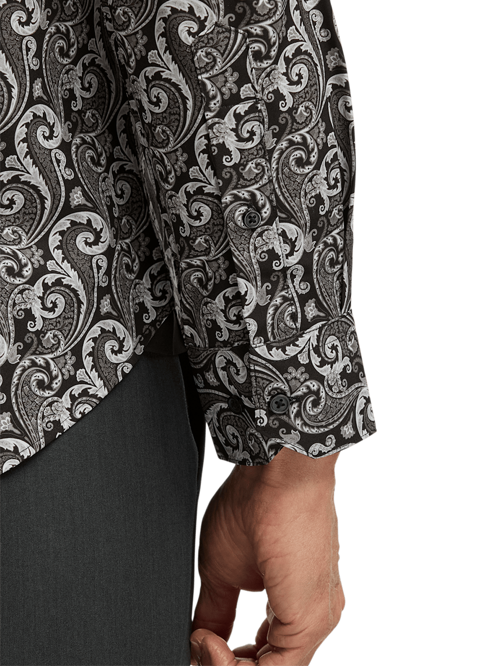 Alternate Image of Polyester/spandex Paisley Casual Shirt-3