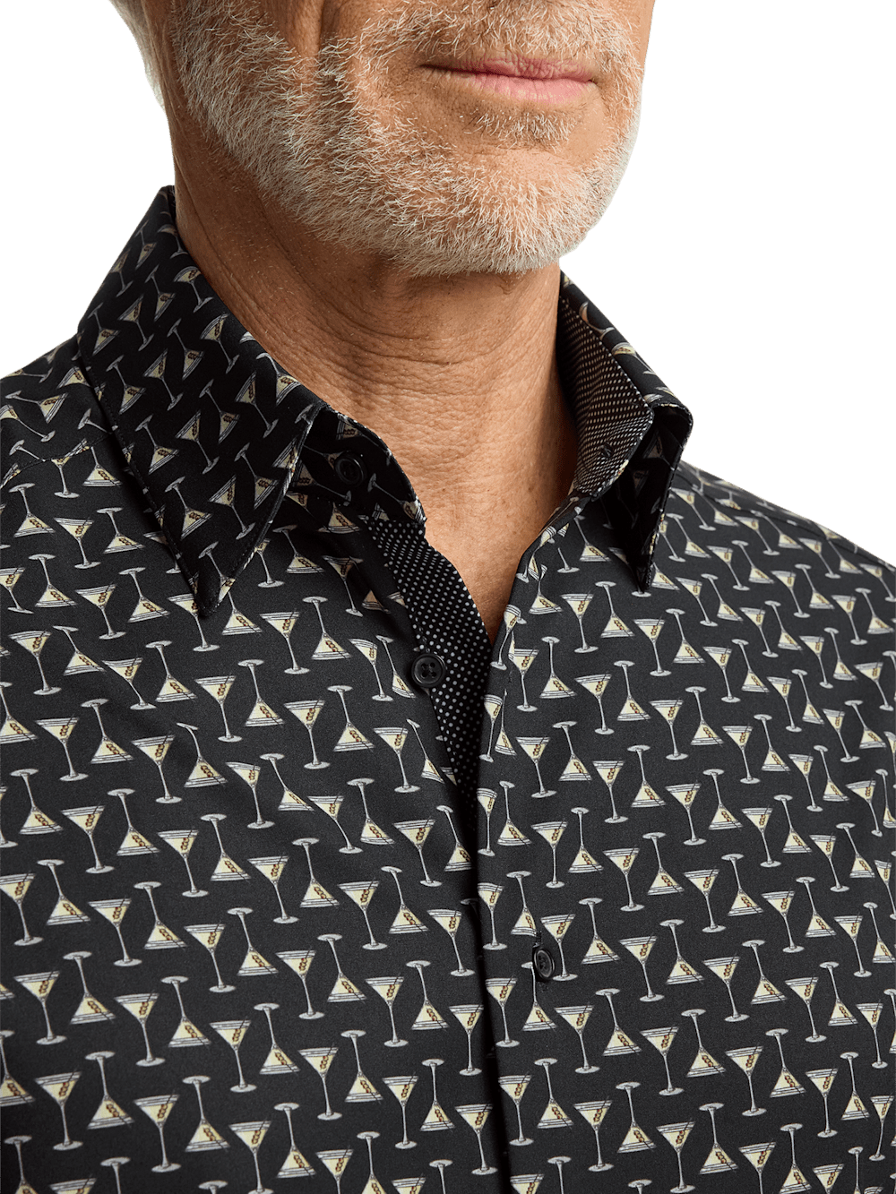 Alternate Image of Polyester/spandex Martini Glasses Casual Shirt-2