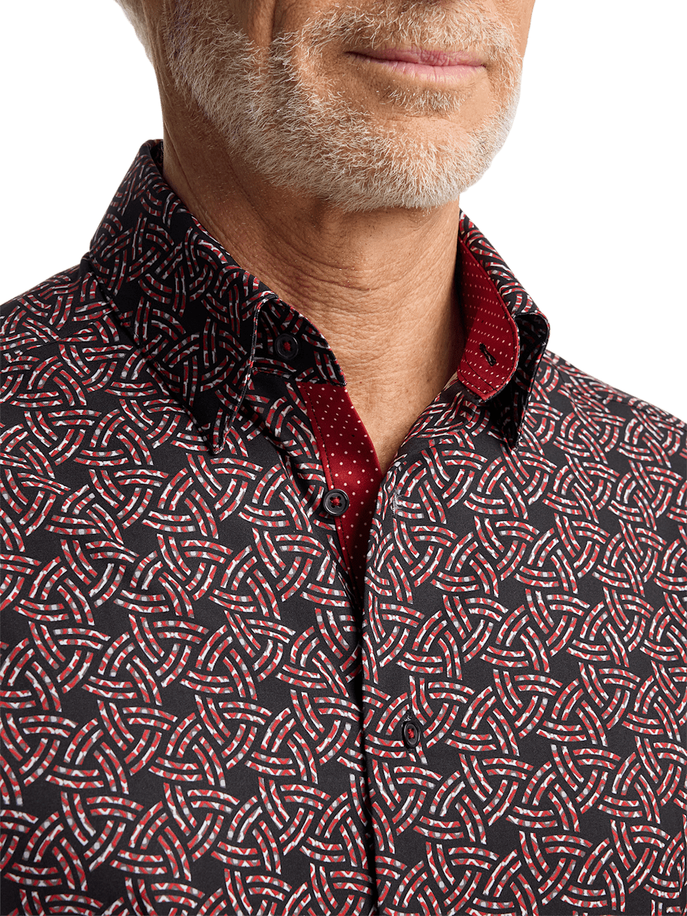 Alternate Image of Polyester/spandex Geometric Casual Shirt-2