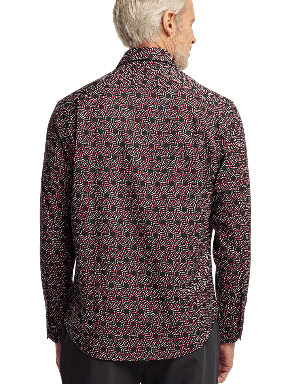 Alternate Image of Polyester/spandex Geometric Casual Shirt-4