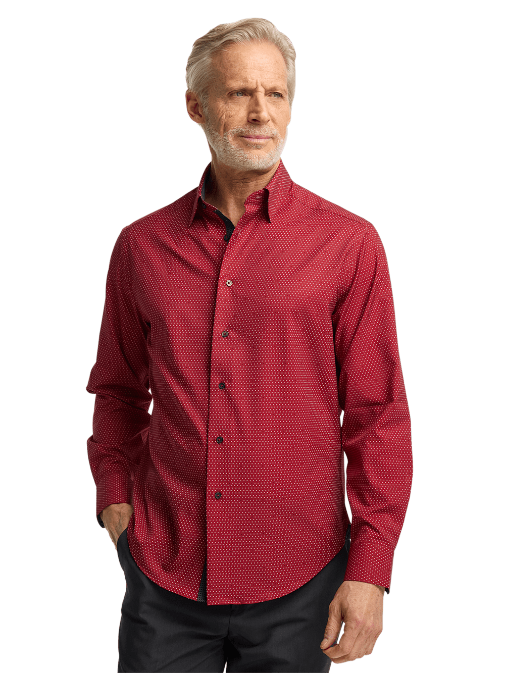 Alternate Image of Polyester/spandex Dot Casual Shirt-1