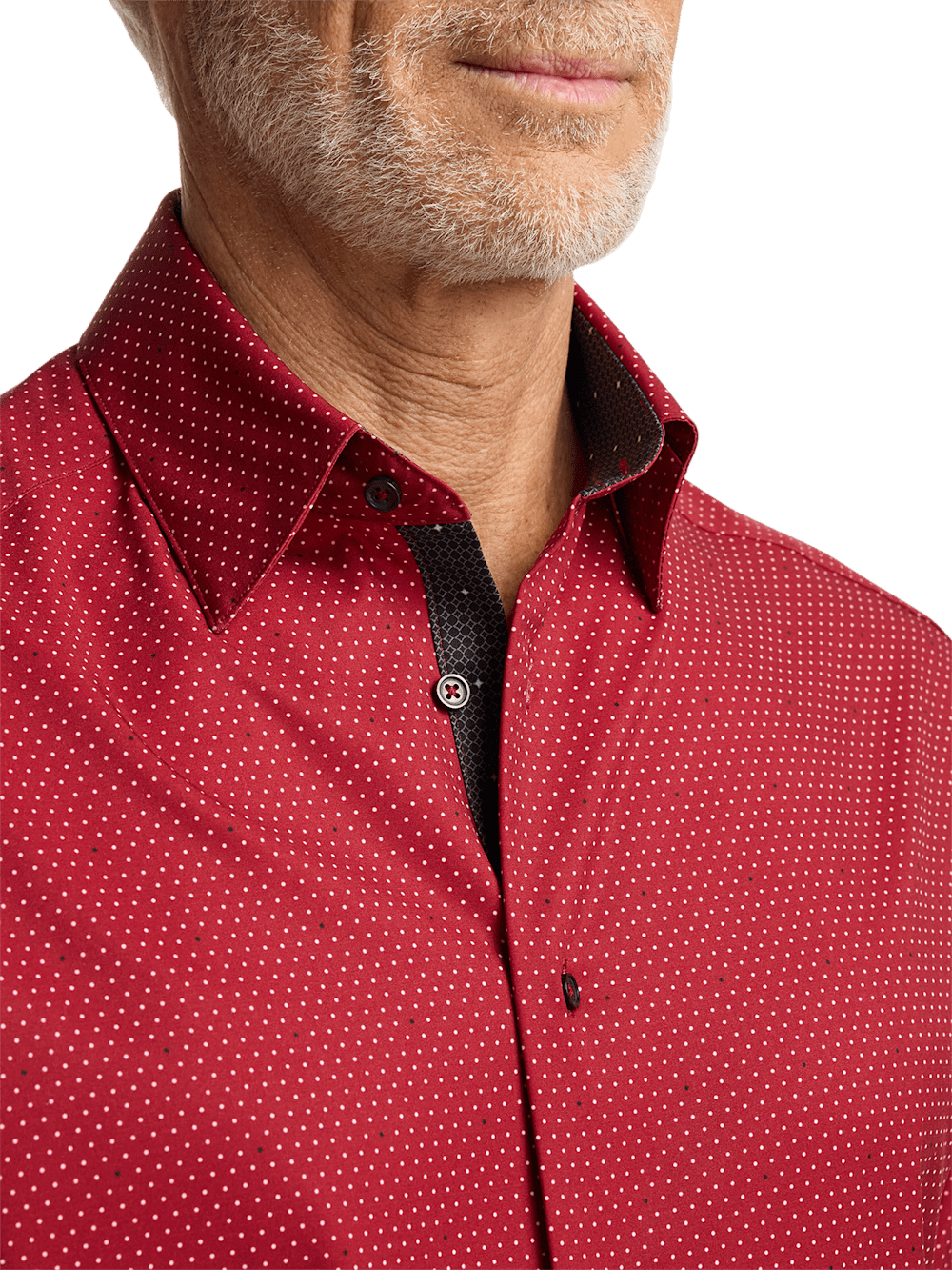 Alternate Image of Polyester/spandex Dot Casual Shirt-2