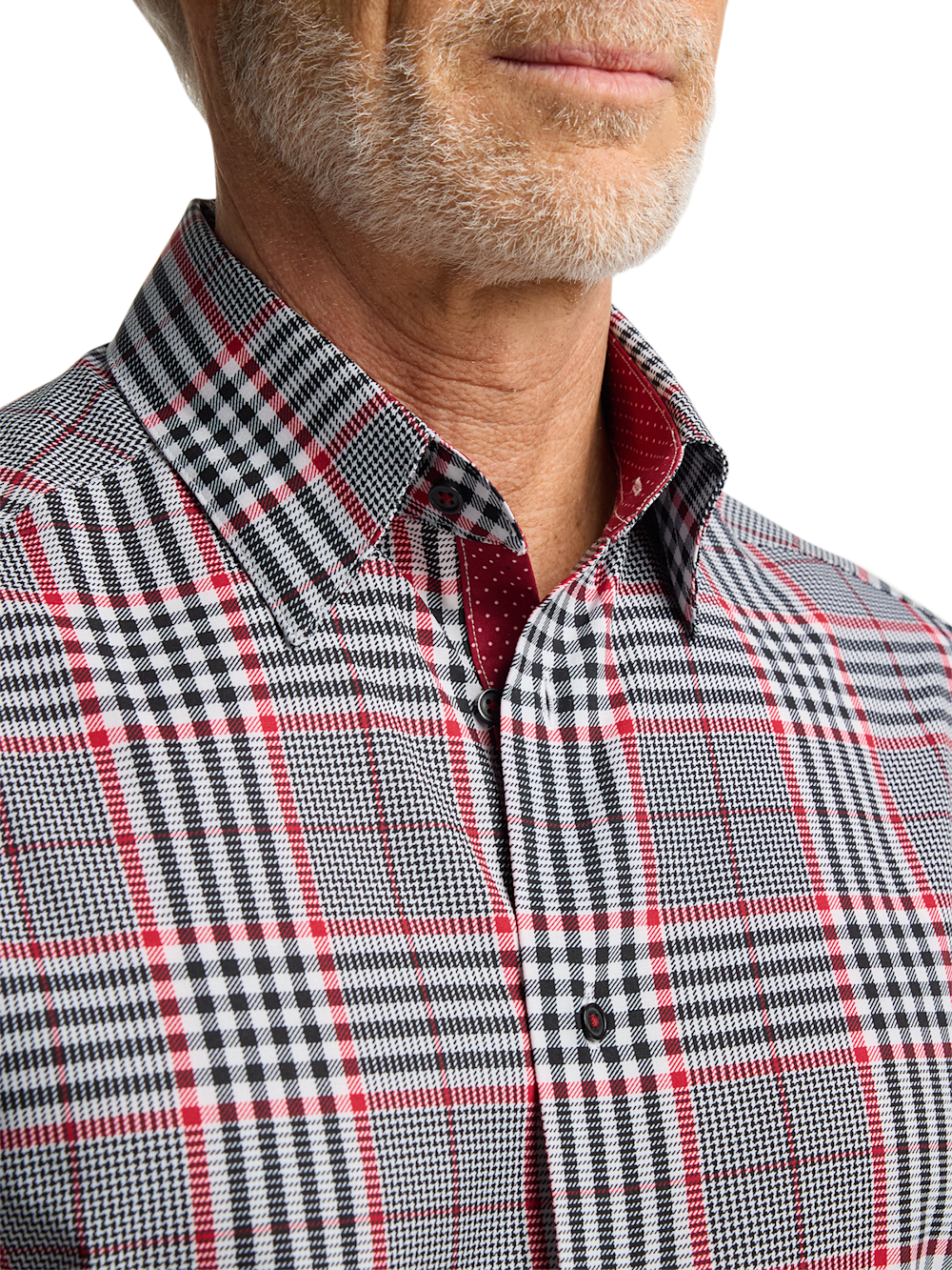 Alternate Image of Polyester/spandex Plaid Casual Shirt-2