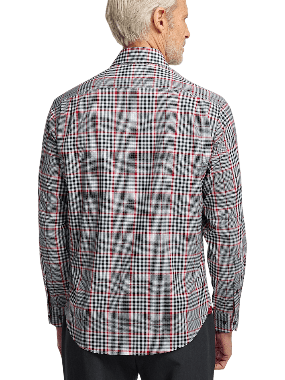 Alternate Image of Polyester/spandex Plaid Casual Shirt-4