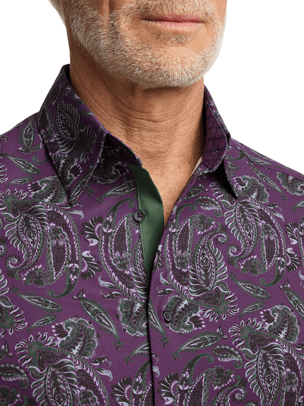 Alternate Image of Polyester/spandex Paisley Casual Shirt-2