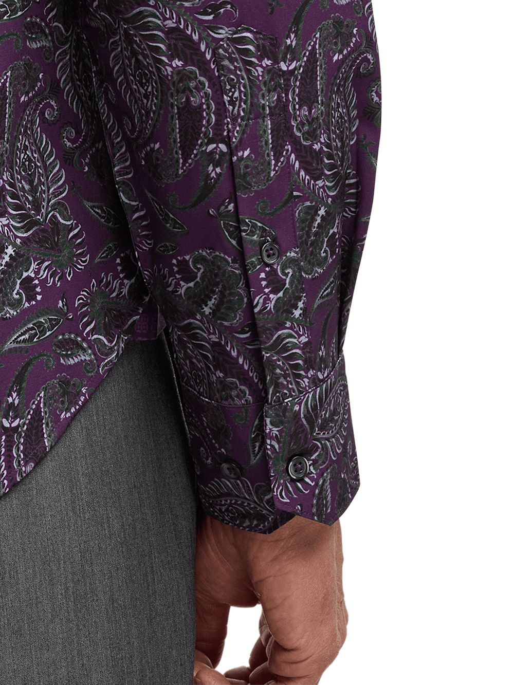 Alternate Image of Polyester/spandex Paisley Casual Shirt-3