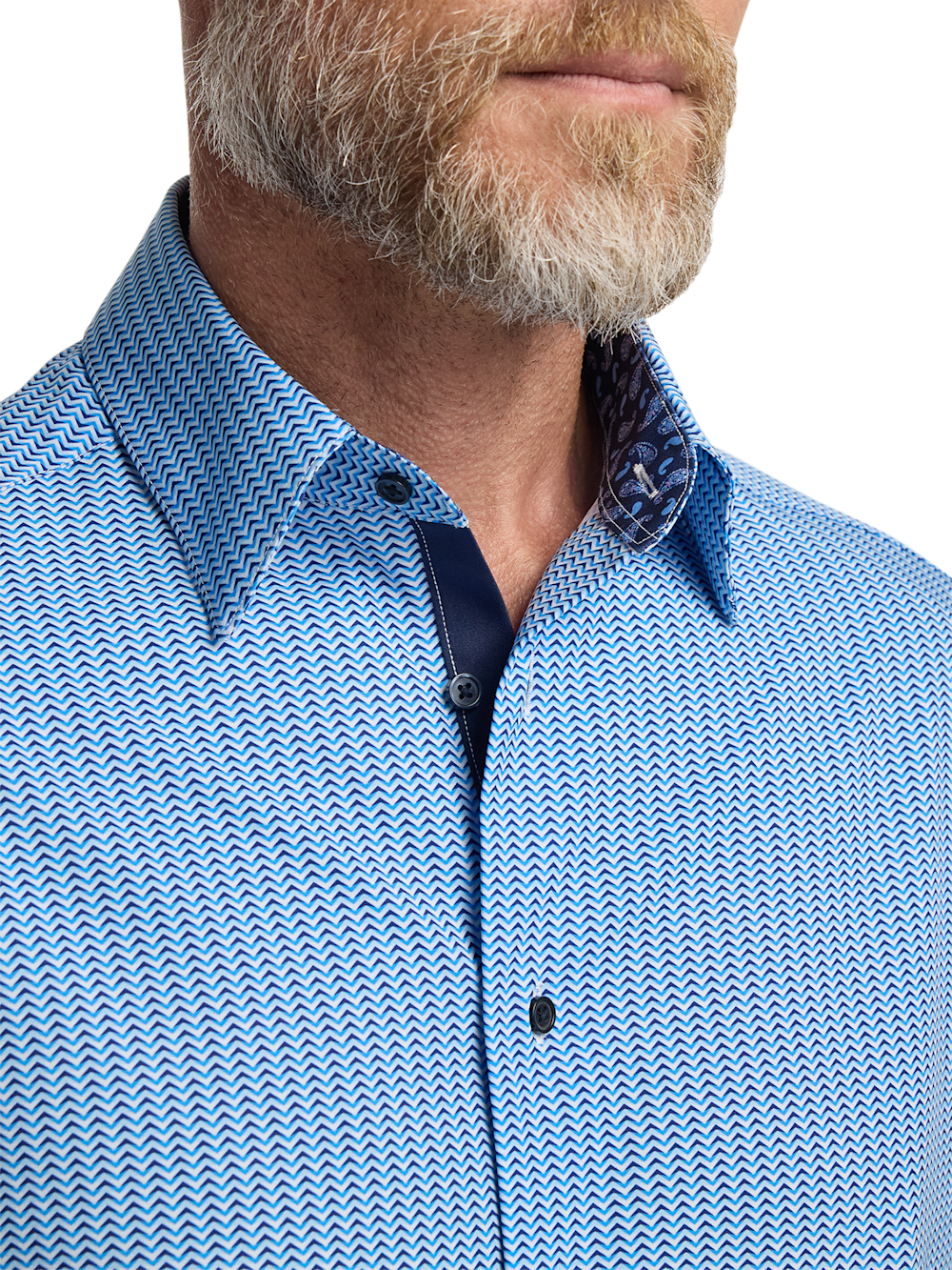 Alternate Image of Polyester/spandex Chevron Stripe Casual Shirt-2