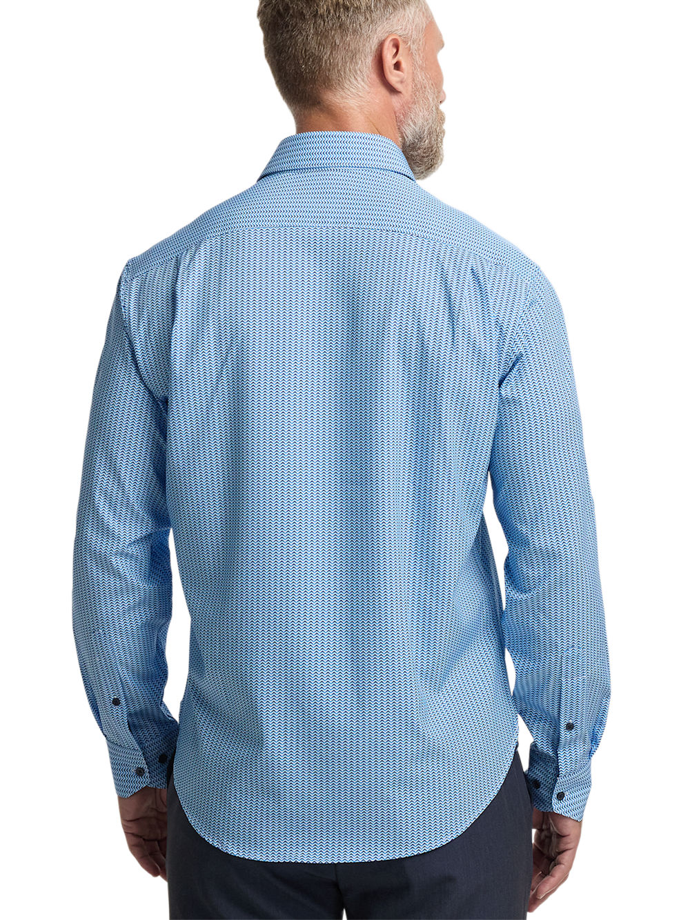 Alternate Image of Polyester/spandex Chevron Stripe Casual Shirt-4