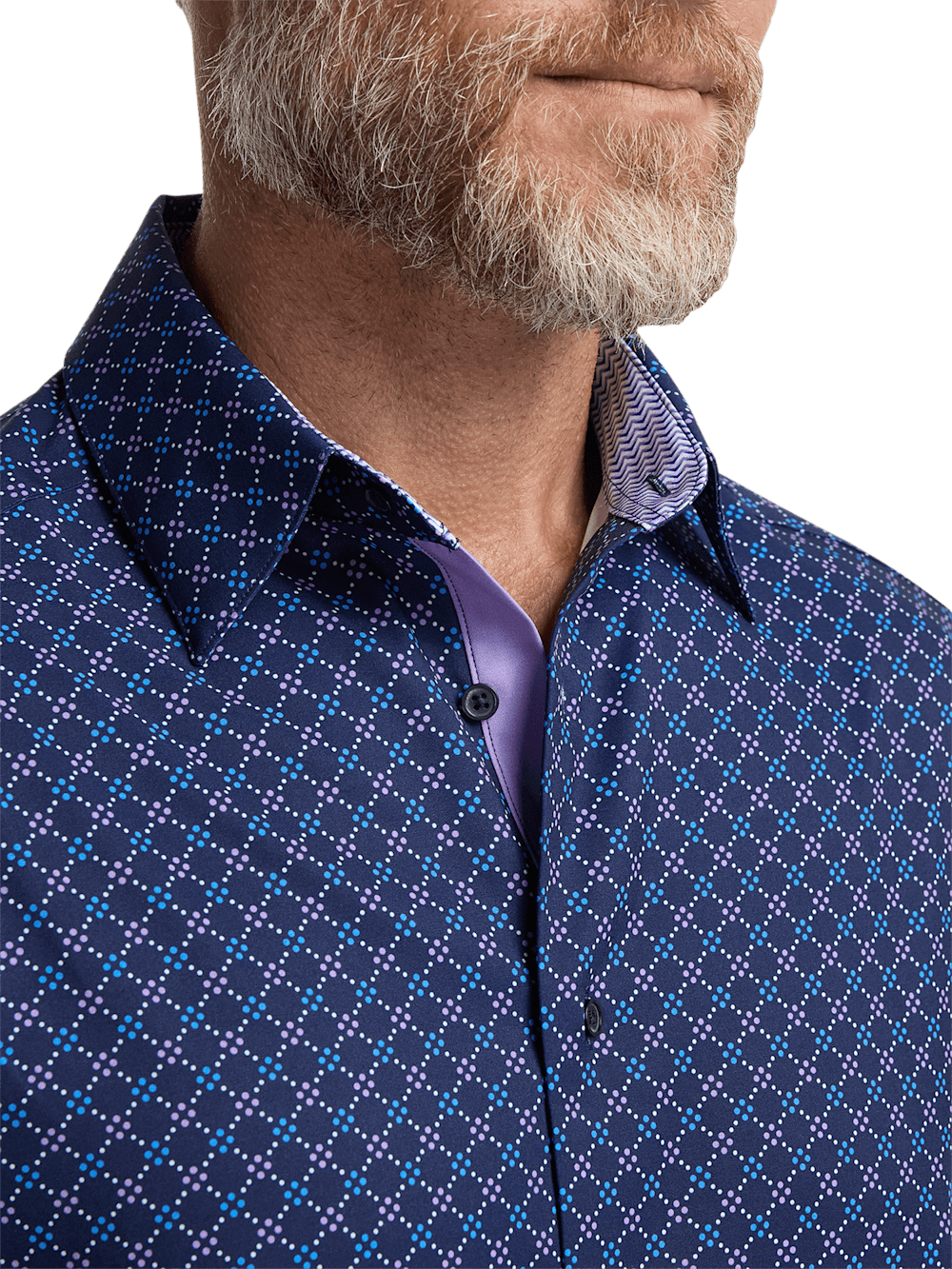 Alternate Image of Polyester/spandex Geometric Casual Shirt-2