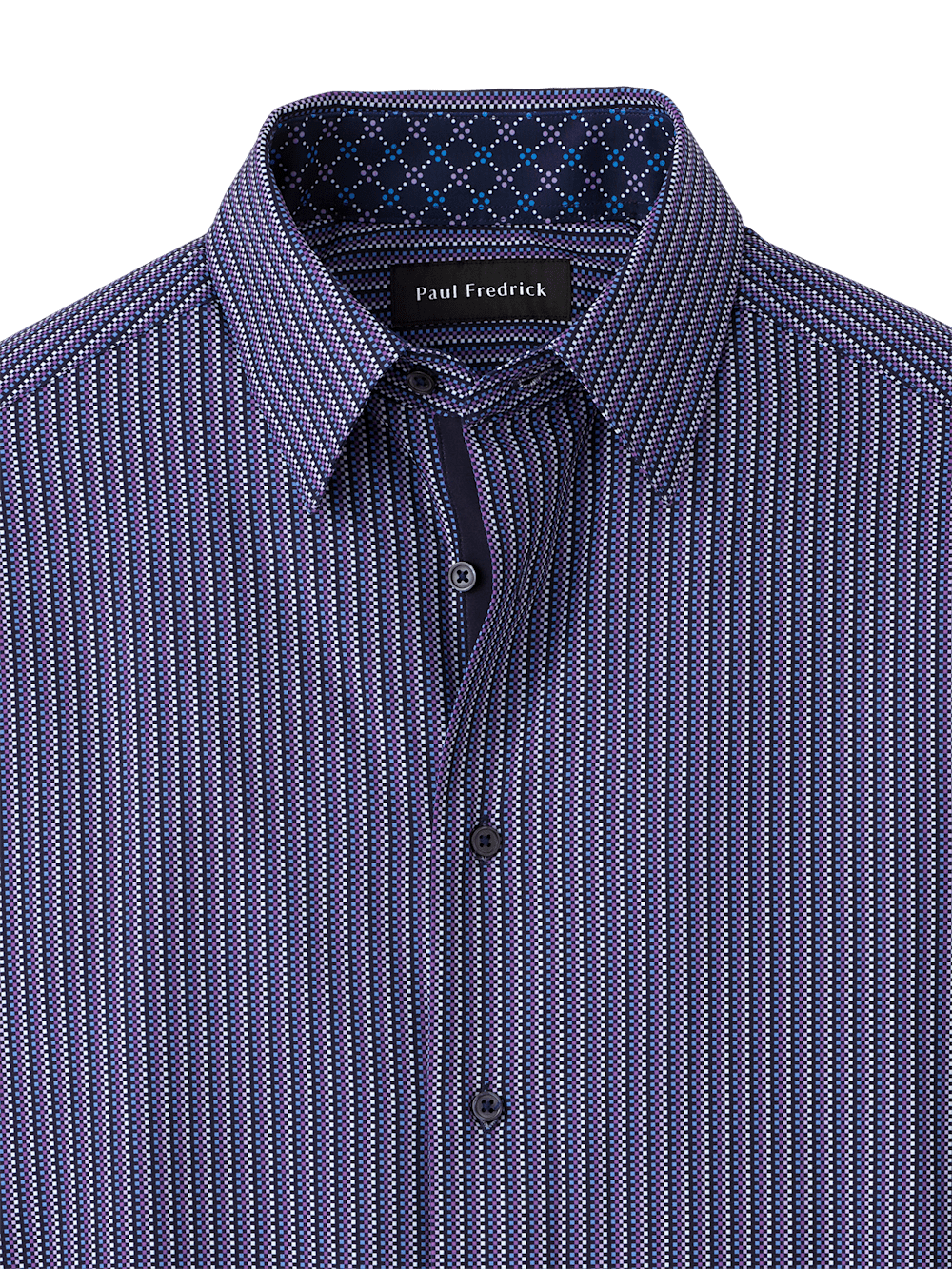 Alternate Image of Polyester/spandex Checkered Stripe Casual Shirt-5