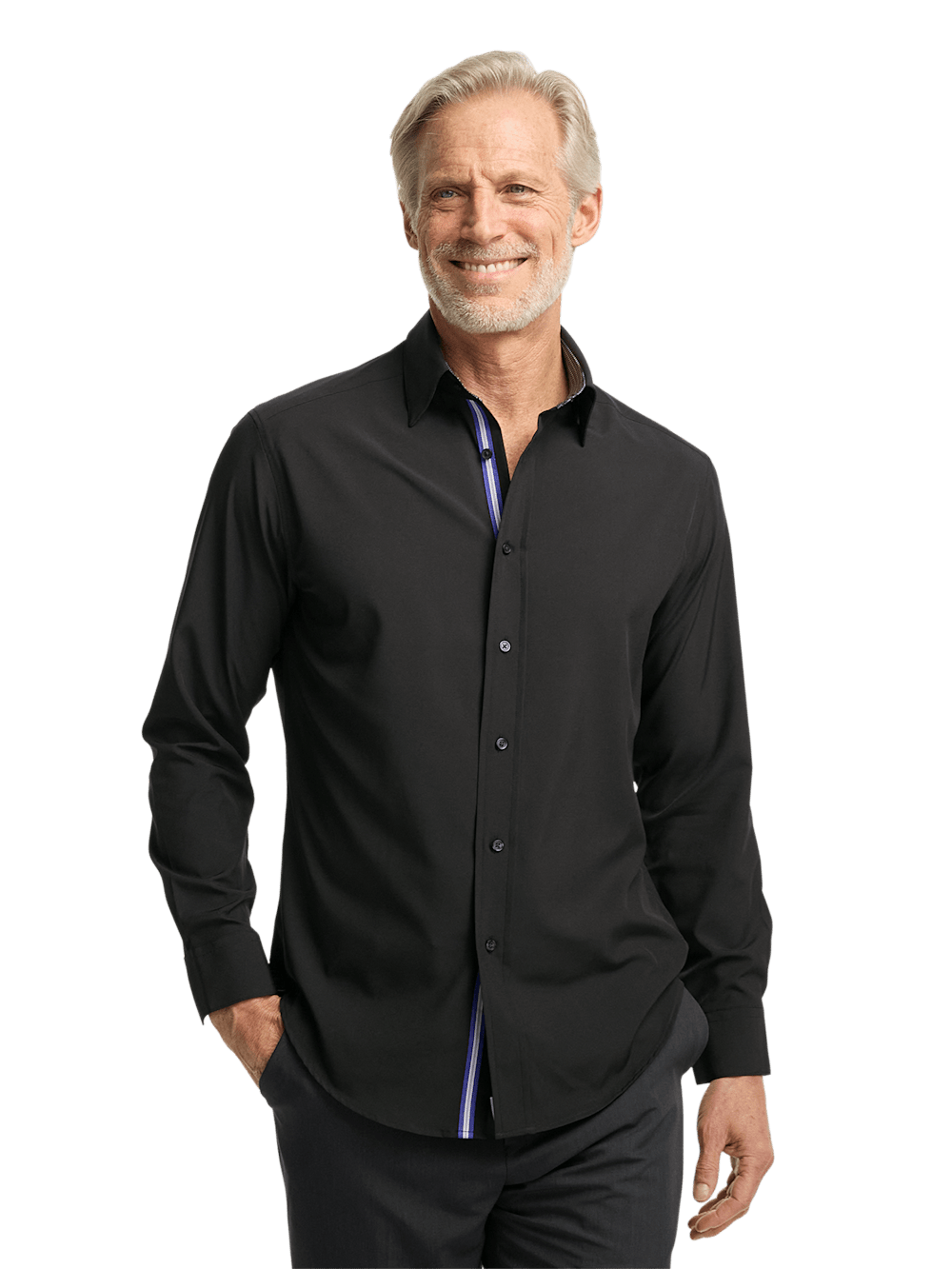 Alternate Image of Polyester/spandex Solid Casual Shirt-1