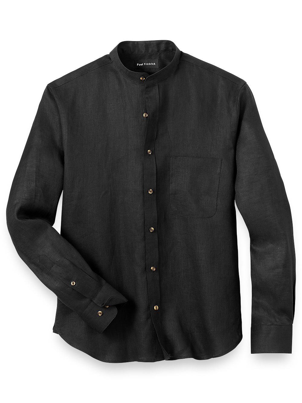 Product Image of Linen Solid Casual Shirt-Black