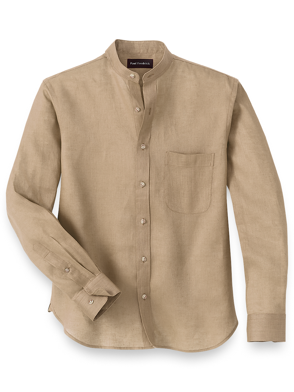 Product Image of Linen Solid Casual Shirt-Khaki