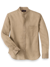 Linen Solid Casual Shirt - Khaki