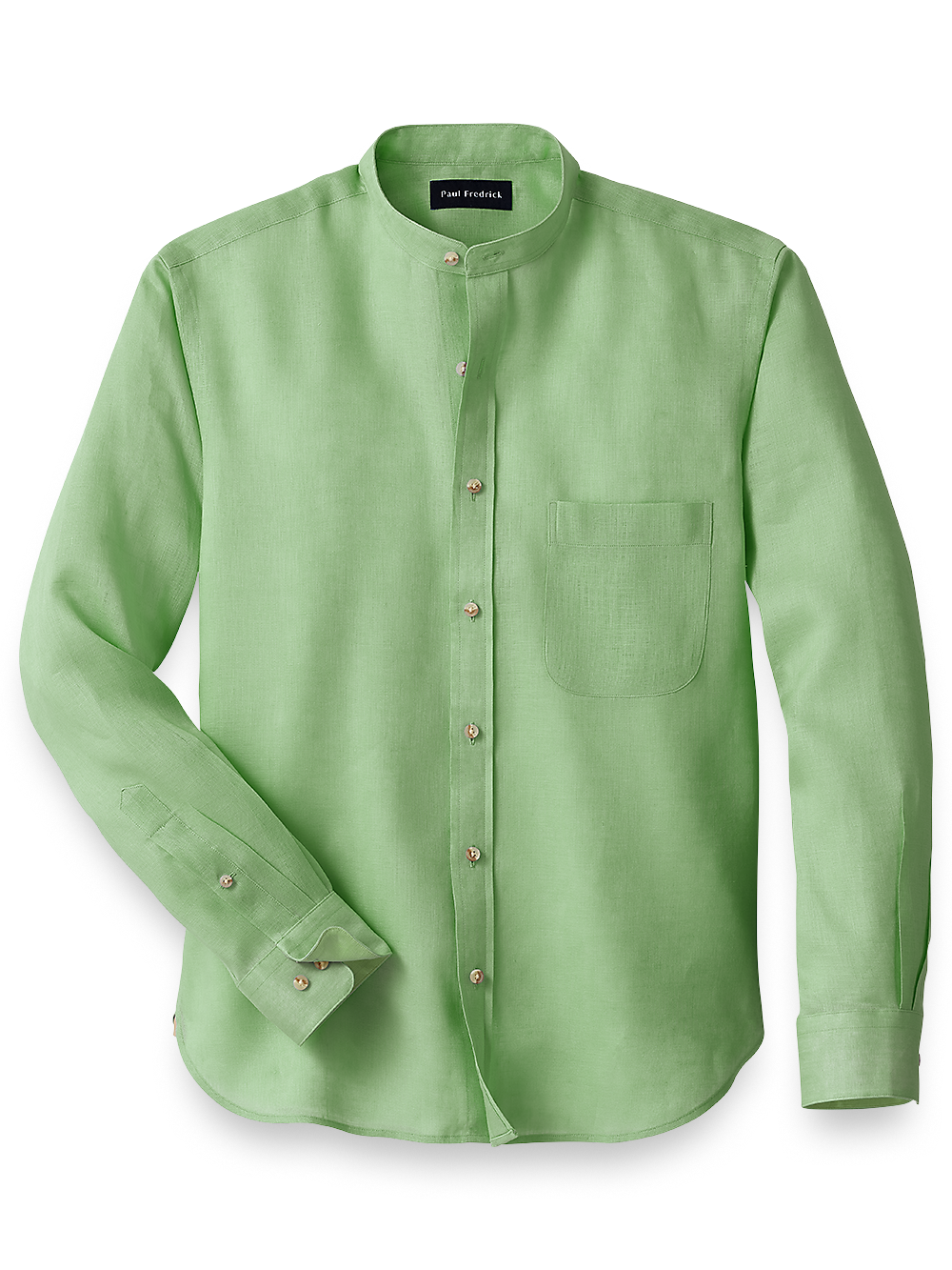 Product Image of Linen Solid Casual Shirt-Green