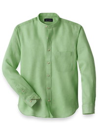 Linen Solid Casual Shirt - Green