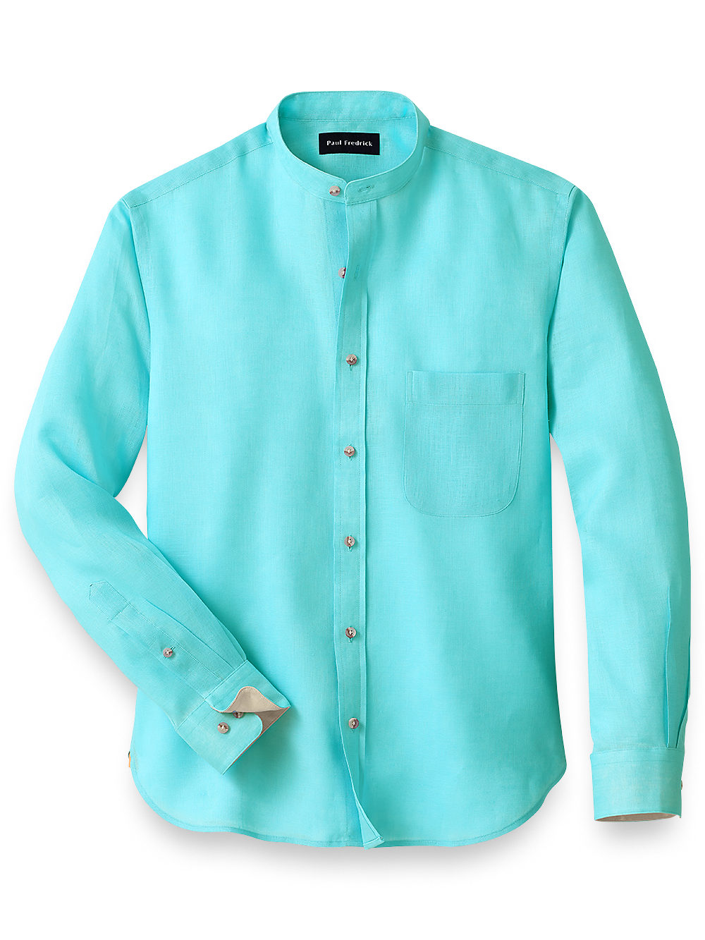 Product Image of Linen Solid Casual Shirt-Seafoam