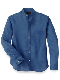 Linen Solid Casual Shirt - French Blue