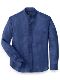 Linen Solid Casual Shirt - Navy