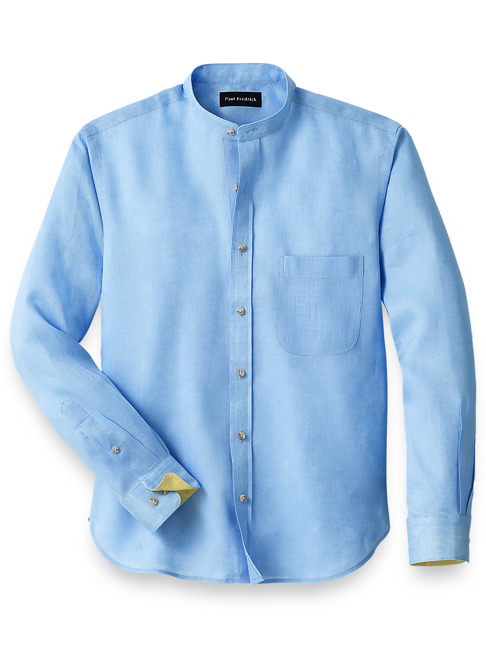 Product Image of Linen Solid Casual Shirt-Light Blue