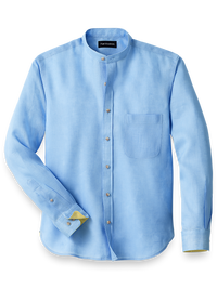 Linen Solid Casual Shirt - Light Blue