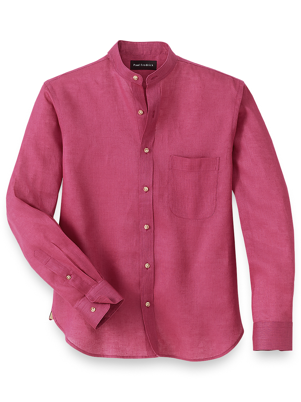 Product Image of Linen Solid Casual Shirt-Berry