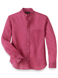 Linen Solid Casual Shirt - Berry