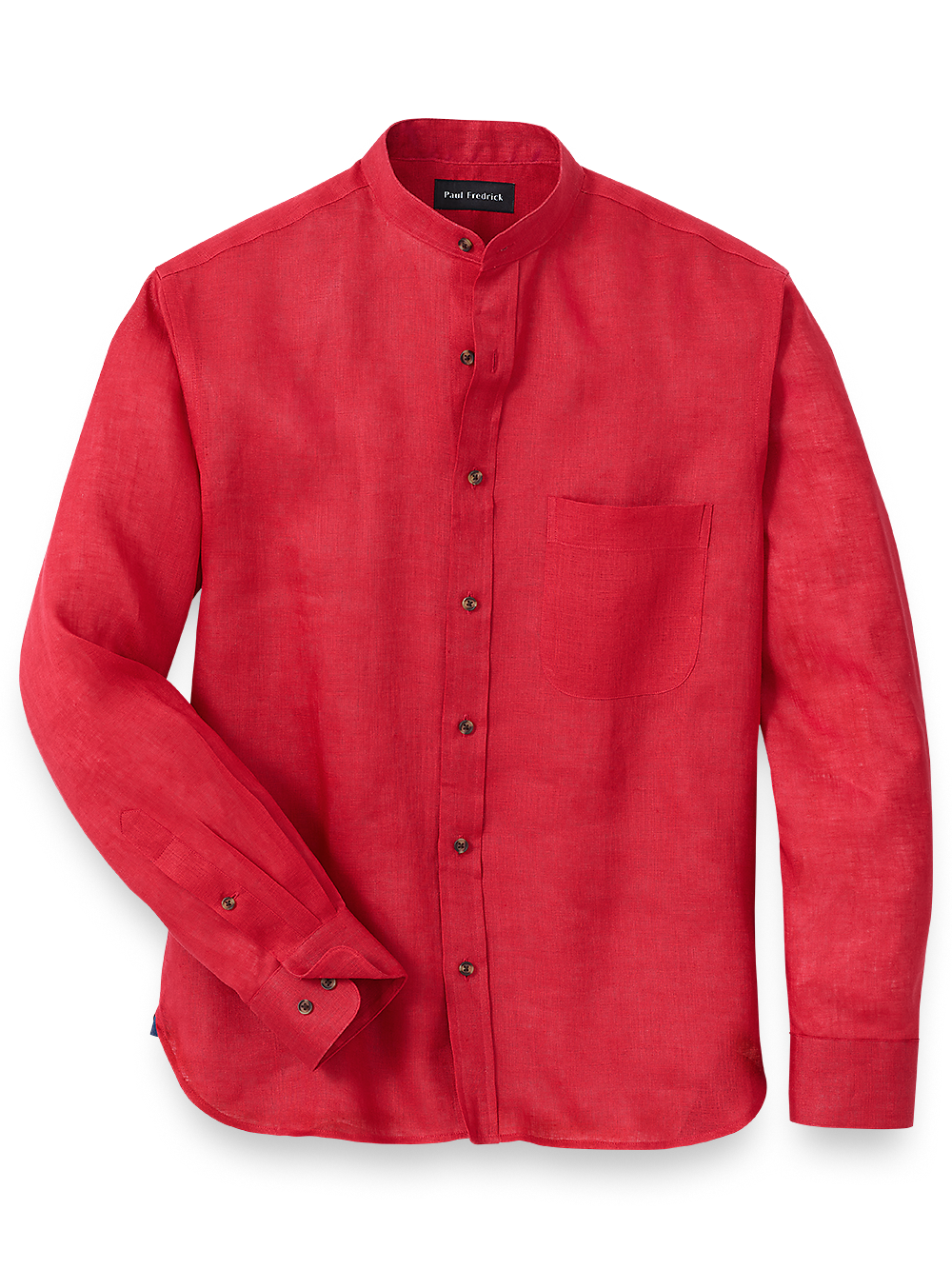 Product Image of Linen Solid Casual Shirt-Red