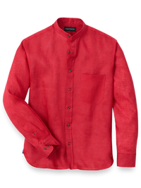 Linen Solid Casual Shirt - Red