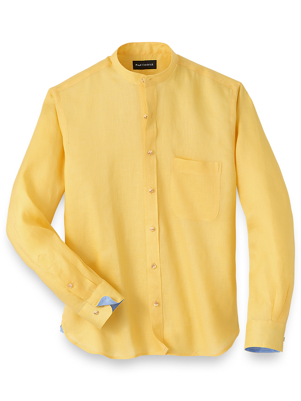 Product Image of Linen Solid Casual Shirt-Yellow