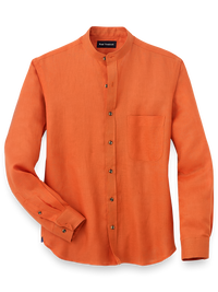 Linen Solid Casual Shirt - Orange