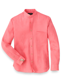 Linen Solid Casual Shirt - Coral