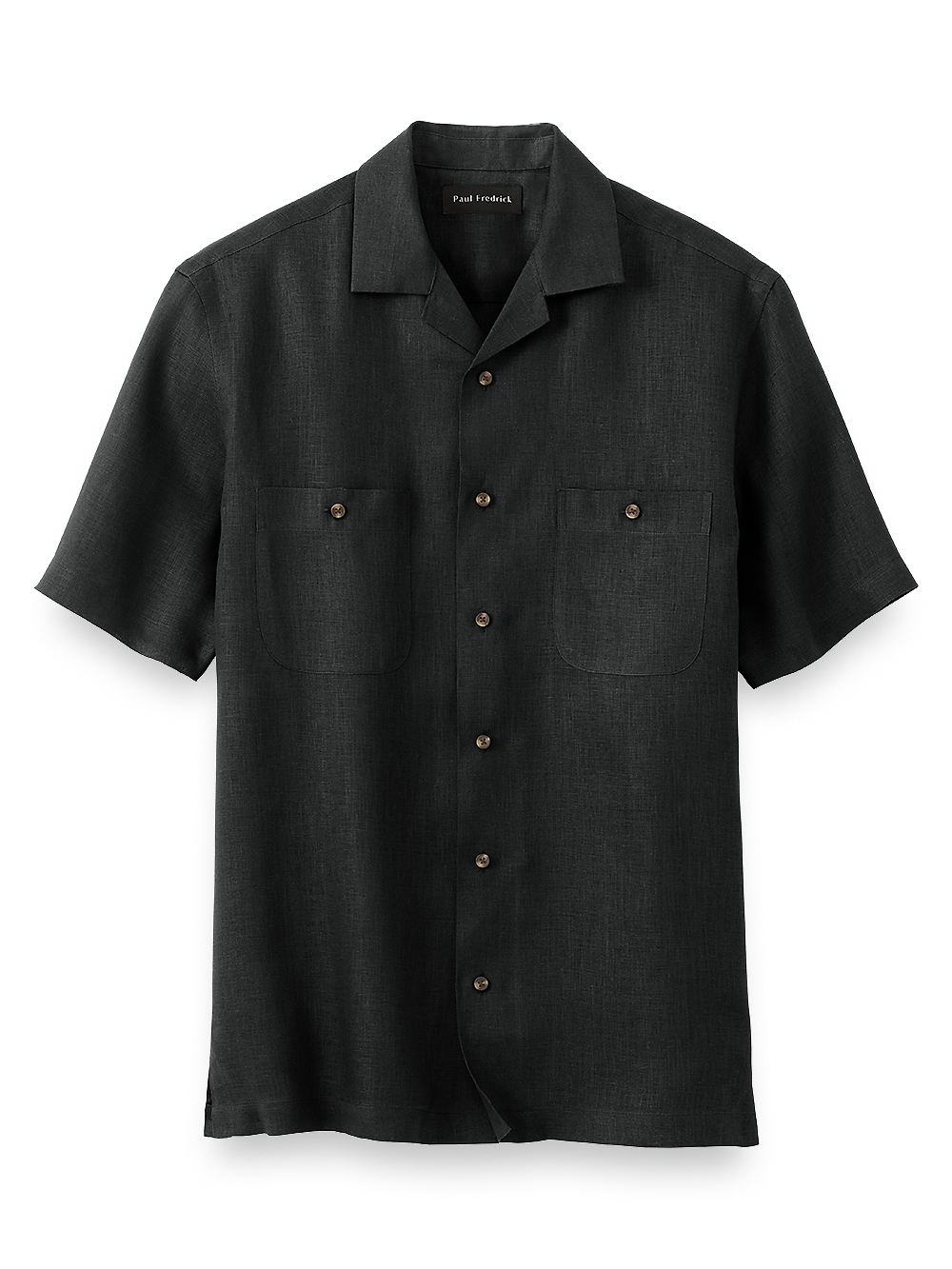 Product Image of Linen Solid Casual Shirt-Black