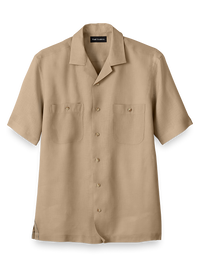 Linen Solid Casual Shirt - Khaki