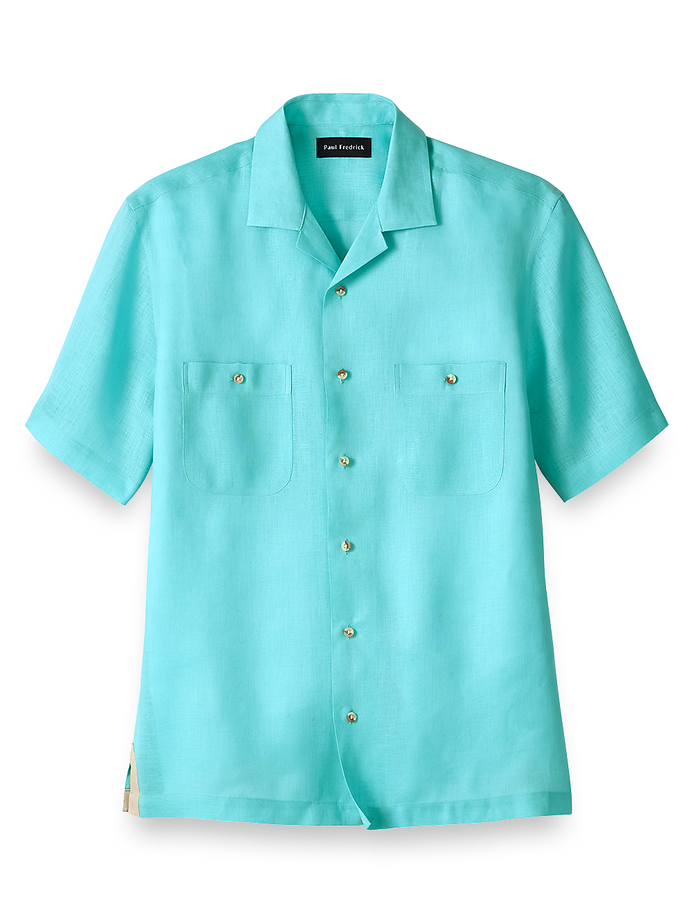 Product Image of Linen Solid Casual Shirt-Seafoam