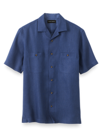 Linen Solid Casual Shirt - Navy