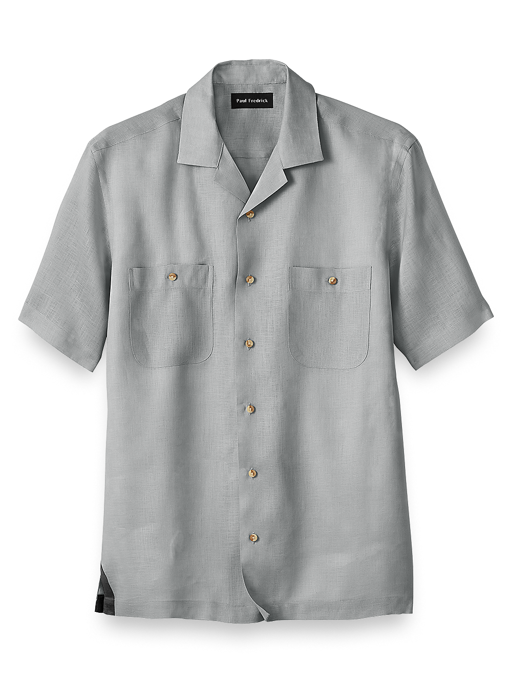 Product Image of Linen Solid Casual Shirt-Silver