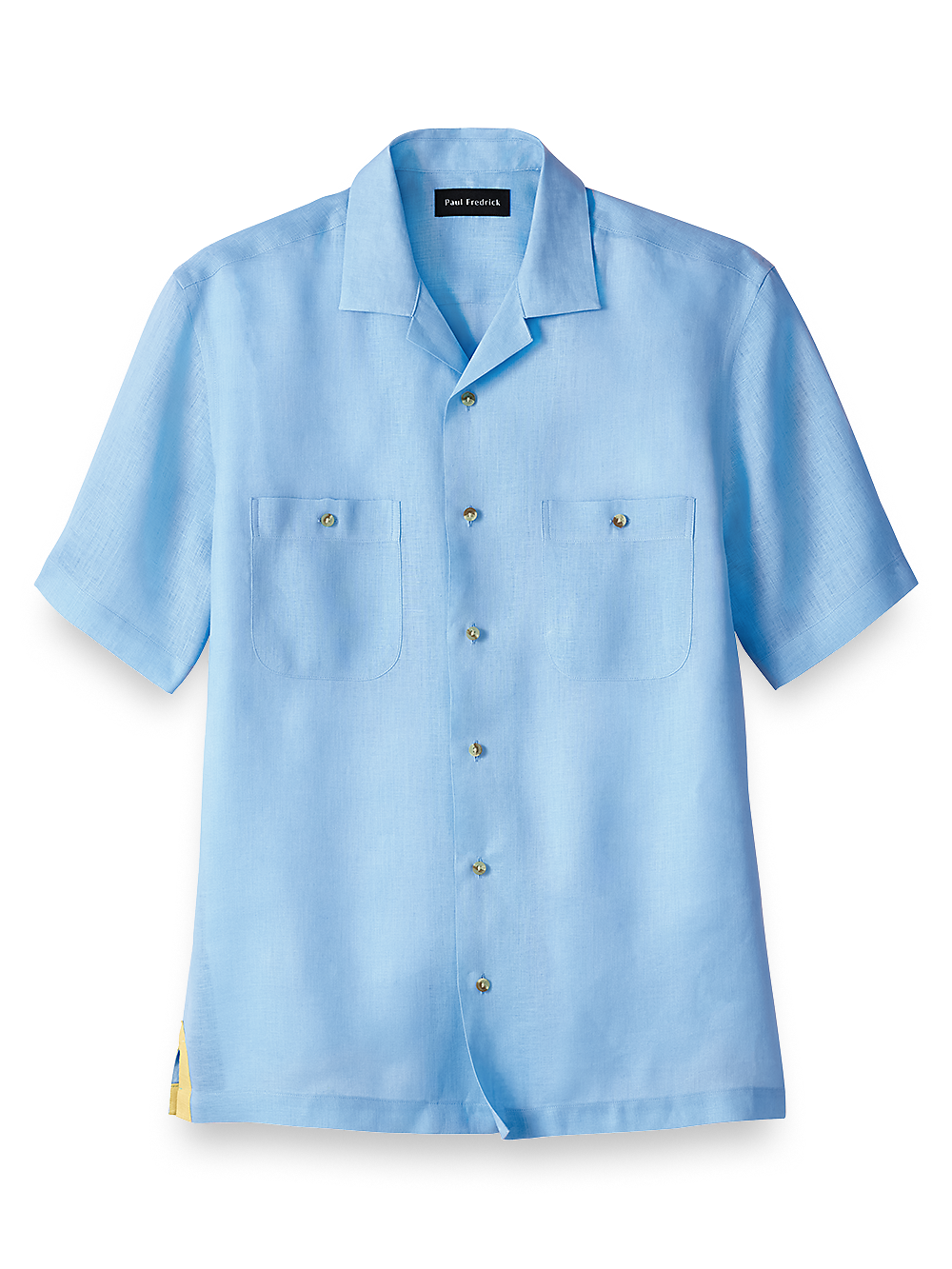 Product Image of Linen Solid Casual Shirt-Light Blue