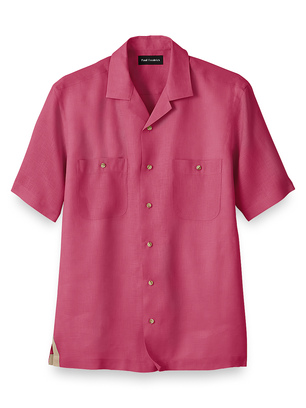 Product Image of Linen Solid Casual Shirt-Berry