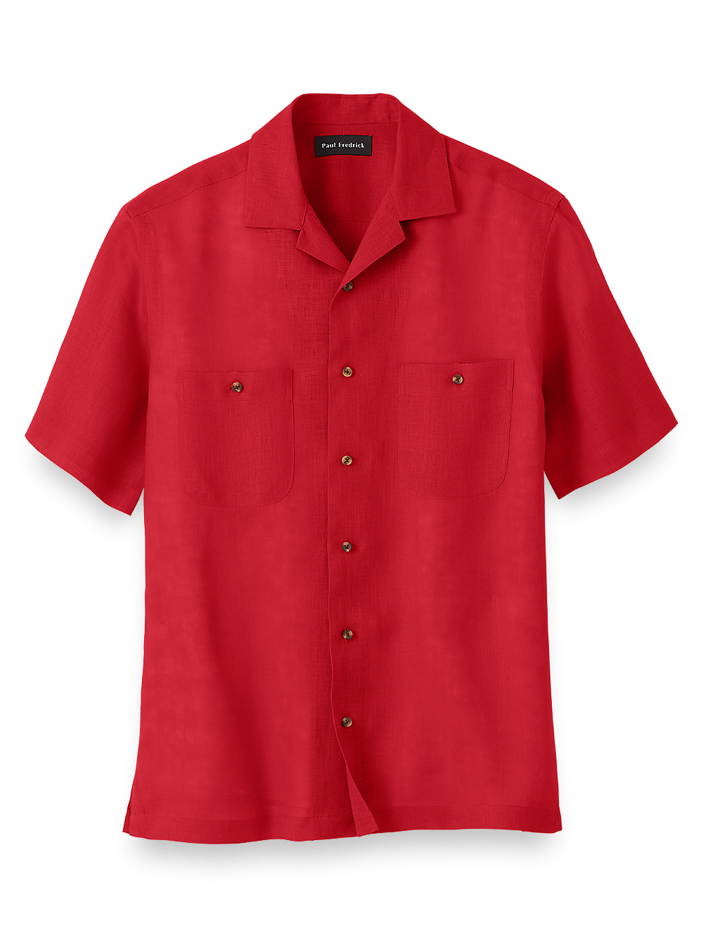 Product Image of Linen Solid Casual Shirt-Red