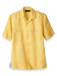 Linen Solid Casual Shirt - Yellow