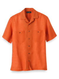 Linen Solid Casual Shirt - Orange