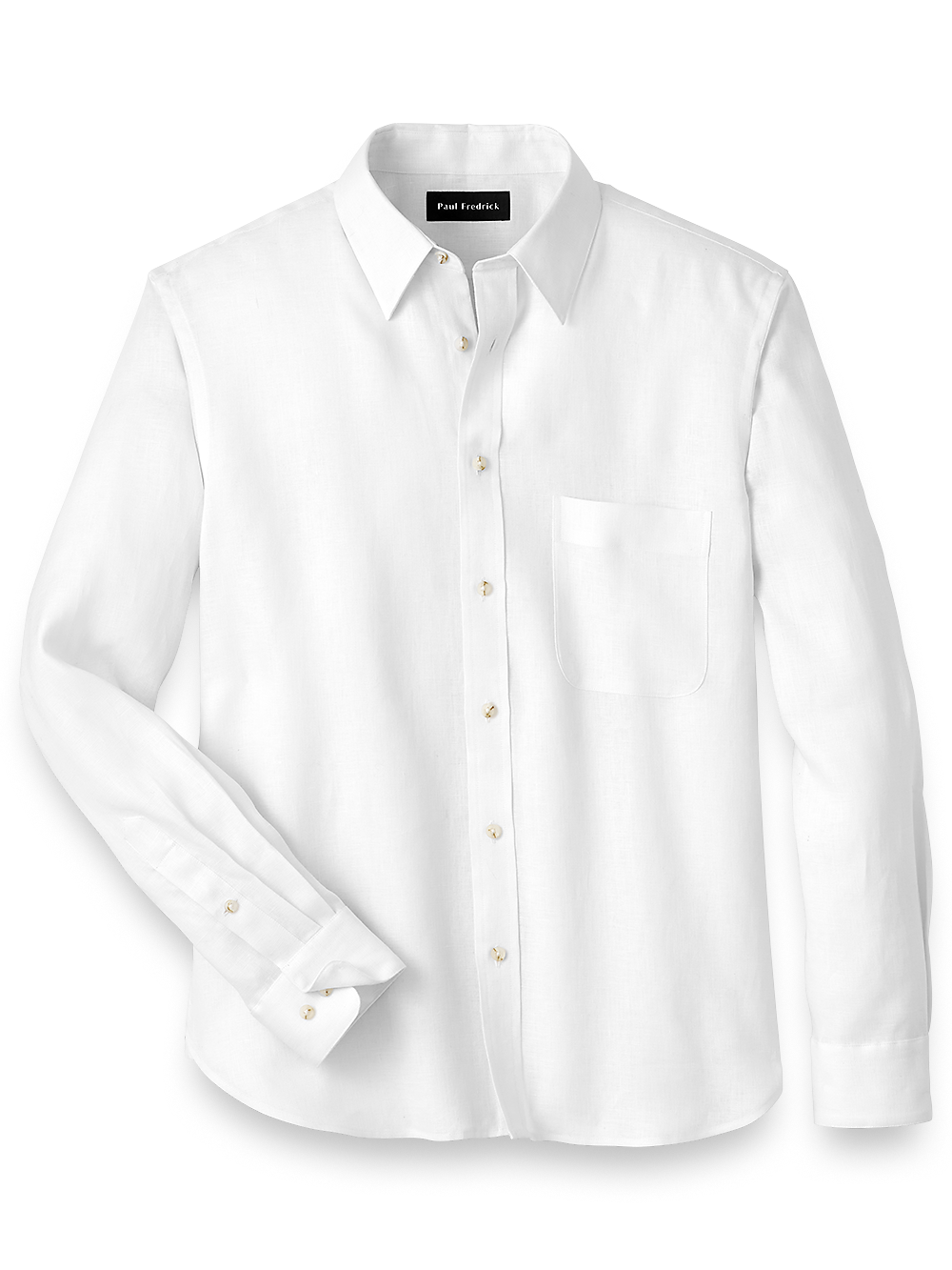 Product Image of Linen Solid Casual Shirt-White