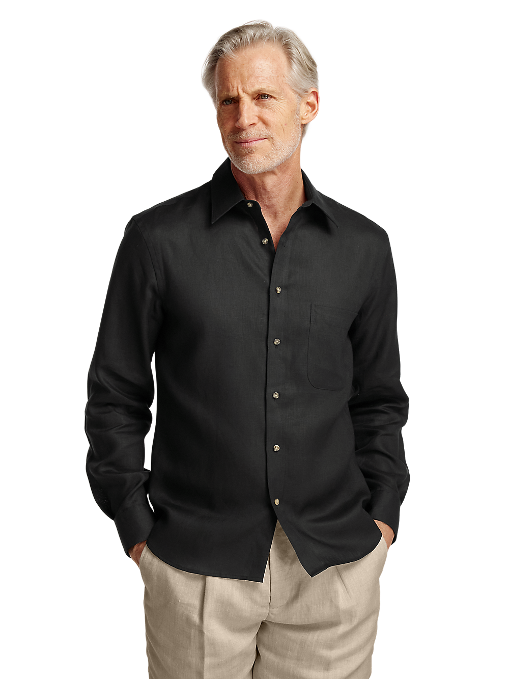 Alternate Image of Linen Solid Casual Shirt-1