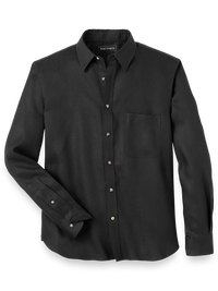 Linen Solid Casual Shirt - Black