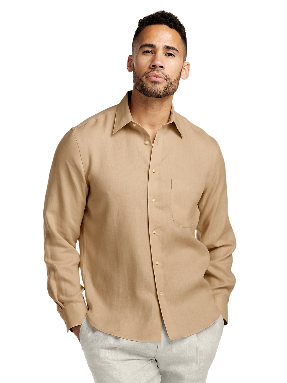 Alternate Image of Linen Solid Casual Shirt-1