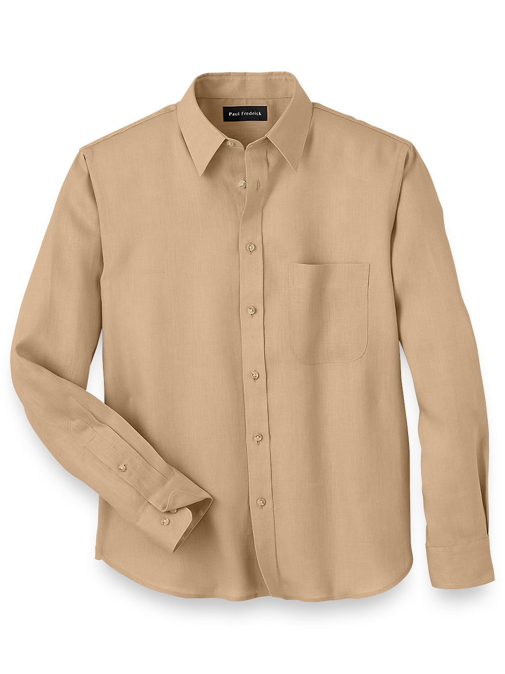 Product Image of Linen Solid Casual Shirt-Tan