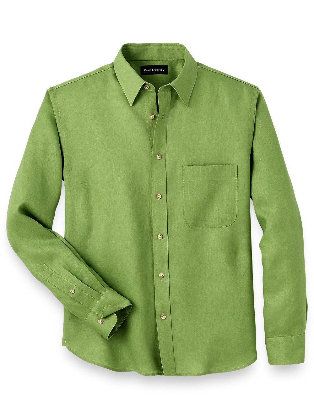 Product Image of Linen Solid Casual Shirt-Green